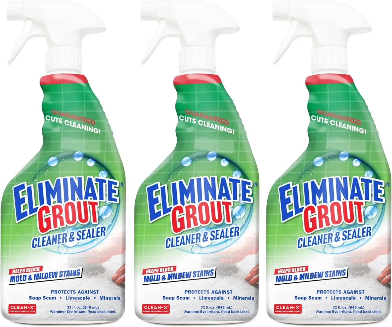 3-Pack 32 fl oz Grout Cleaner & Sealer, Invisible Shield with Hydrogen Peroxide, Powerful Grout Stain Remover
3-Pack 32 fl oz Grout Cleaner & Sealer, Invisible Shield with Hydrogen Peroxide, Powerful Grout Stain Remover