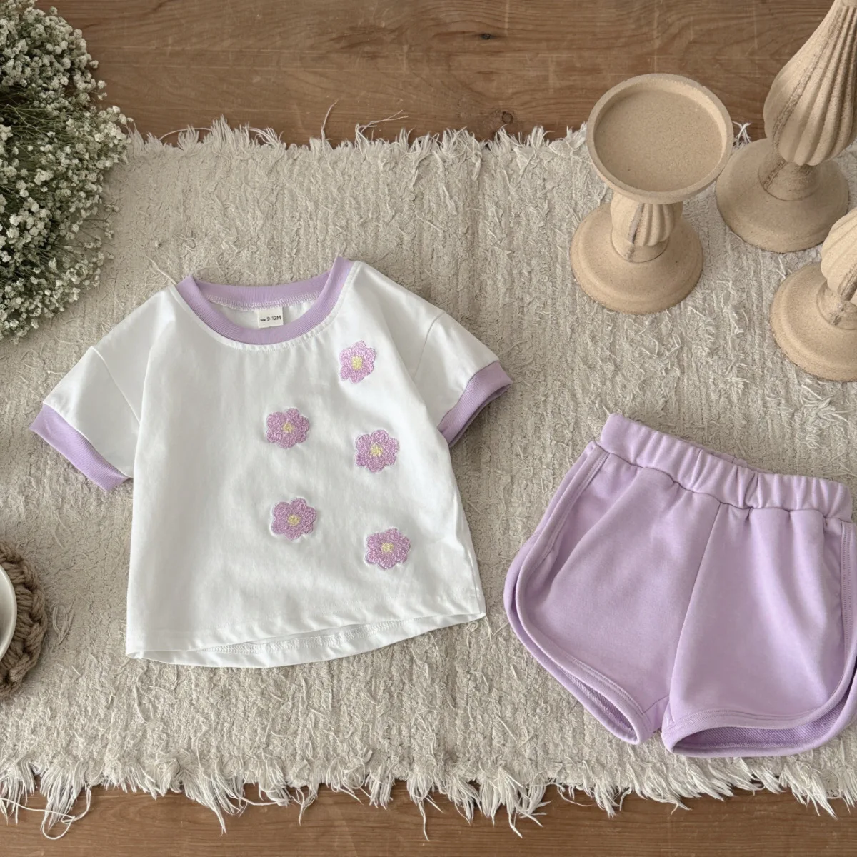 Summer New Baby Short Sleeve Clothes Set Baby Flower Embroidery Sweatshirt + Purple Shorts 2pcs Suit Toddler Outfits 0-3Y
Summer New Baby Short Sleeve Clothes Set Baby Flower Embroidery Sweatshirt + Purple Shorts 2pcs Suit Toddler Outfits 0-3Y