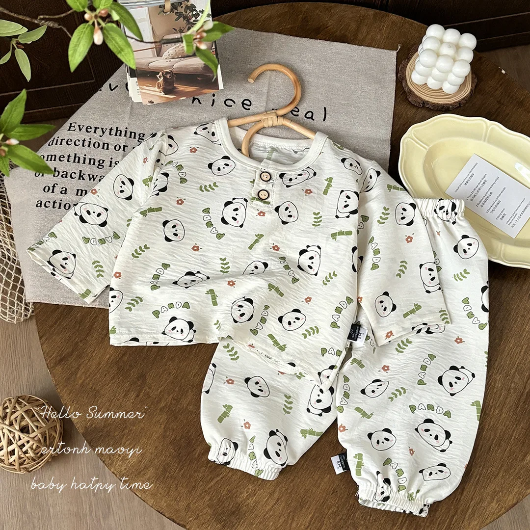 Kids Summer Thin Pajamas Homewear New 2025 Boys Girls Cute Cartoon Panda T-shirts + Pants Sleepwear Baby Casual Clothing Set
Kids Summer Thin Pajamas Homewear New 2025 Boys Girls Cute Cartoon Panda T-shirts + Pants Sleepwear Baby Casual Clothing Set