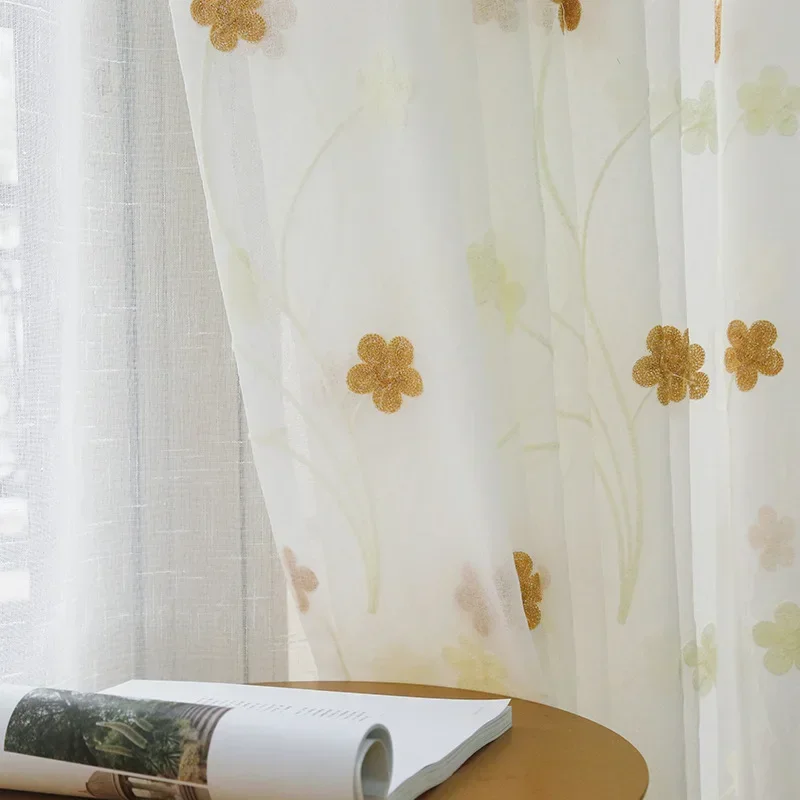 New Simple and Versatile Embroidered Window Curtain Fabric Bedroom and Living Room Small Fresh Cotton Window Curtains Tulle
New Simple and Versatile Embroidered Window Curtain Fabric Bedroom and Living Room Small Fresh Cotton Window Curtains Tulle