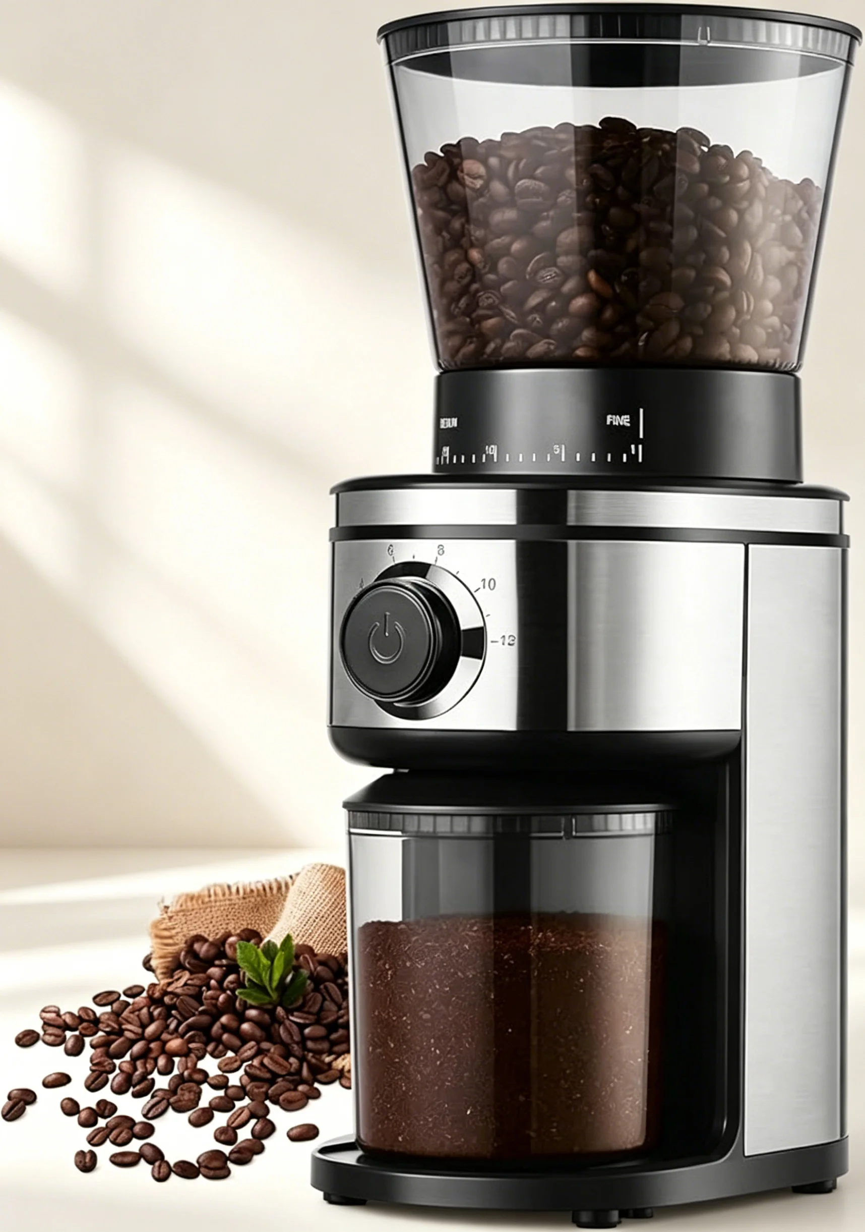 Electric Conical Coffee Grinder 30 Adjustable Grind Settings Portable Coffee Bean Mill for 2-12 Cups Home Kitchen Silver Black
Electric Conical Coffee Grinder 30 Adjustable Grind Settings Portable Coffee Bean Mill for 2-12 Cups Home Kitchen Silver Black