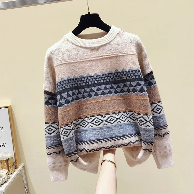 Fashion Sweater Female Art Retro 2024 New Fashion Autumn and Winter Student Japanese Diamond Jacquard Pullover Sweater P86
Fashion Sweater Female Art Retro 2024 New Fashion Autumn and Winter Student Japanese Diamond Jacquard Pullover Sweater P86