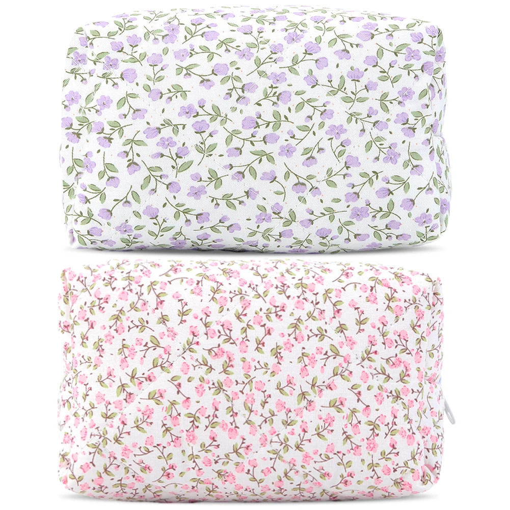 2PCS Quilted Makeup Bag with Zips Floral Cosmetic Bag Large Capacity Makeup Pouch Cute Travel Toiletry Bag for Women
2PCS Quilted Makeup Bag with Zips Floral Cosmetic Bag Large Capacity Makeup Pouch Cute Travel Toiletry Bag for Women