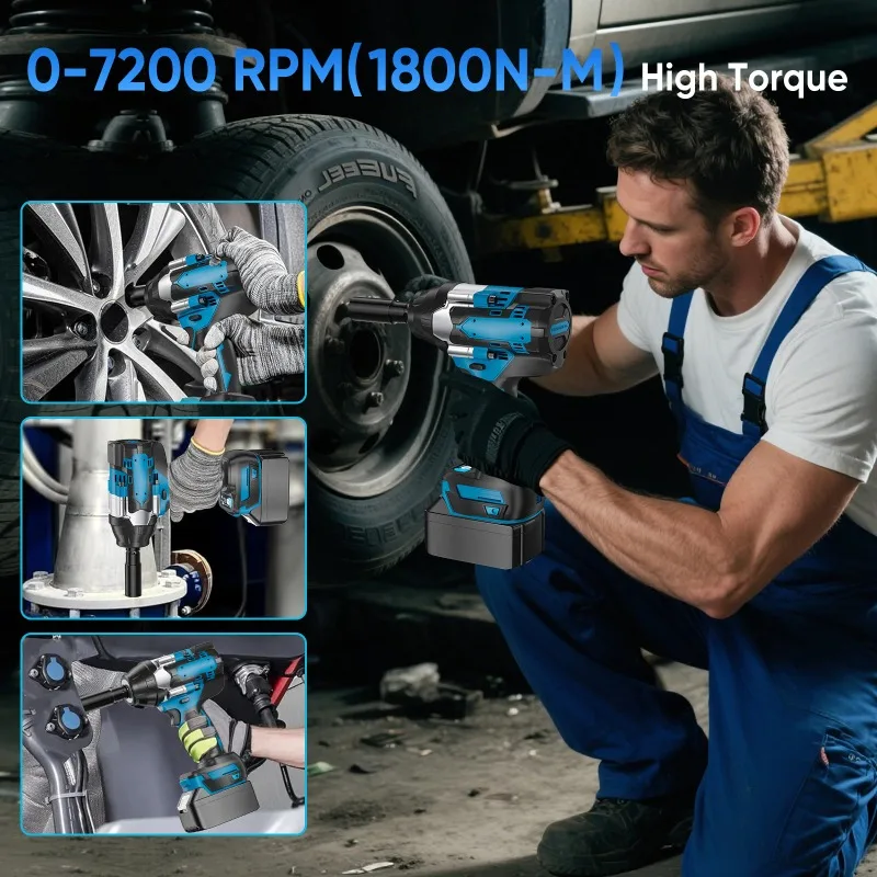 【Premium】1800N.M Torque Brushless Electric Impact Wrench 1/2 inch Lithium-Ion Battery Cordless Wrench Power Tools For 18V Batt
【Premium】1800N.M Torque Brushless Electric Impact Wrench 1/2 inch Lithium-Ion Battery Cordless Wrench Power Tools For 18V Batt