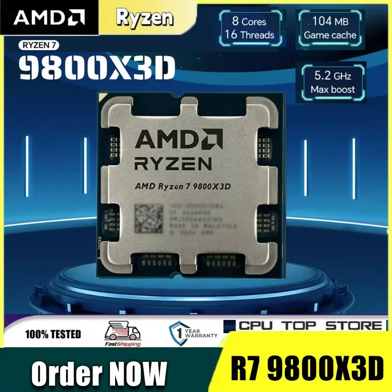 AMD Ryzen 7 9800X3D 8-Core 16-Thread 4.7GHz R7 9800X3D DDR5 Socket AM5 4NM L3=96M Processor 120W No Fan
AMD Ryzen 7 9800X3D 8-Core 16-Thread 4.7GHz R7 9800X3D DDR5 Socket AM5 4NM L3=96M Processor 120W No Fan
