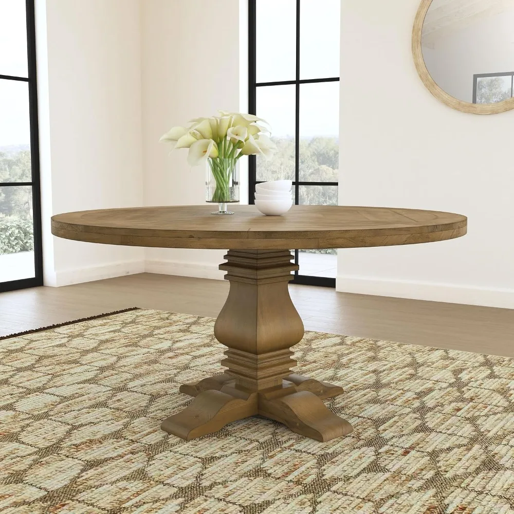Pine Wood - Farmhouse Pedestal Round Dining Table with Curved Legs - Dining, Customized
Pine Wood - Farmhouse Pedestal Round Dining Table with Curved Legs - Dining, Customized