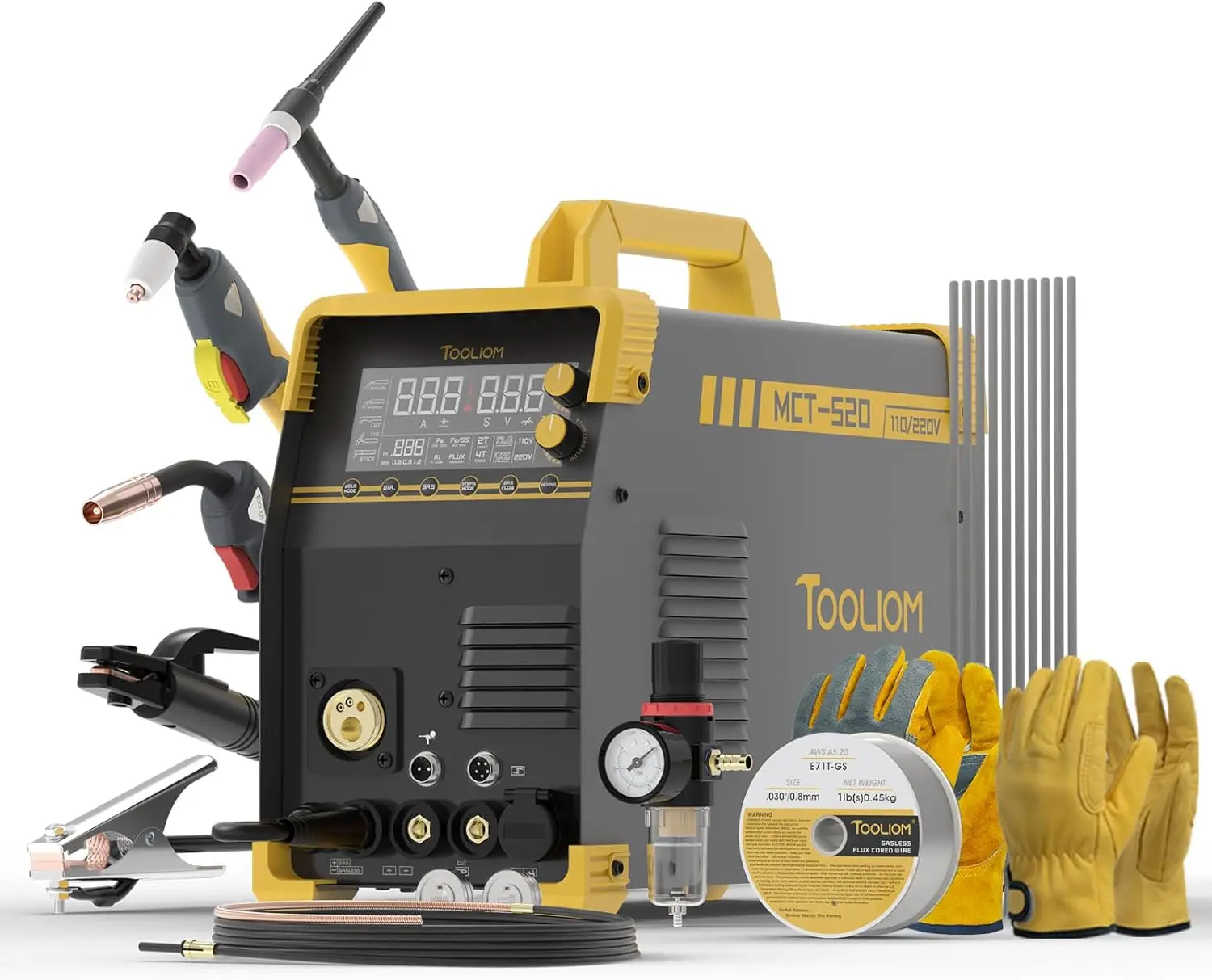 MIG TIG CUT Stick Flux MIG Spool Gun Welder 6 in 1 Multiprocess Welding Machine 110 220V Dual Voltage Aluminum Welding Machine
MIG TIG CUT Stick Flux MIG Spool Gun Welder 6 in 1 Multiprocess Welding Machine 110 220V Dual Voltage Aluminum Welding Machine