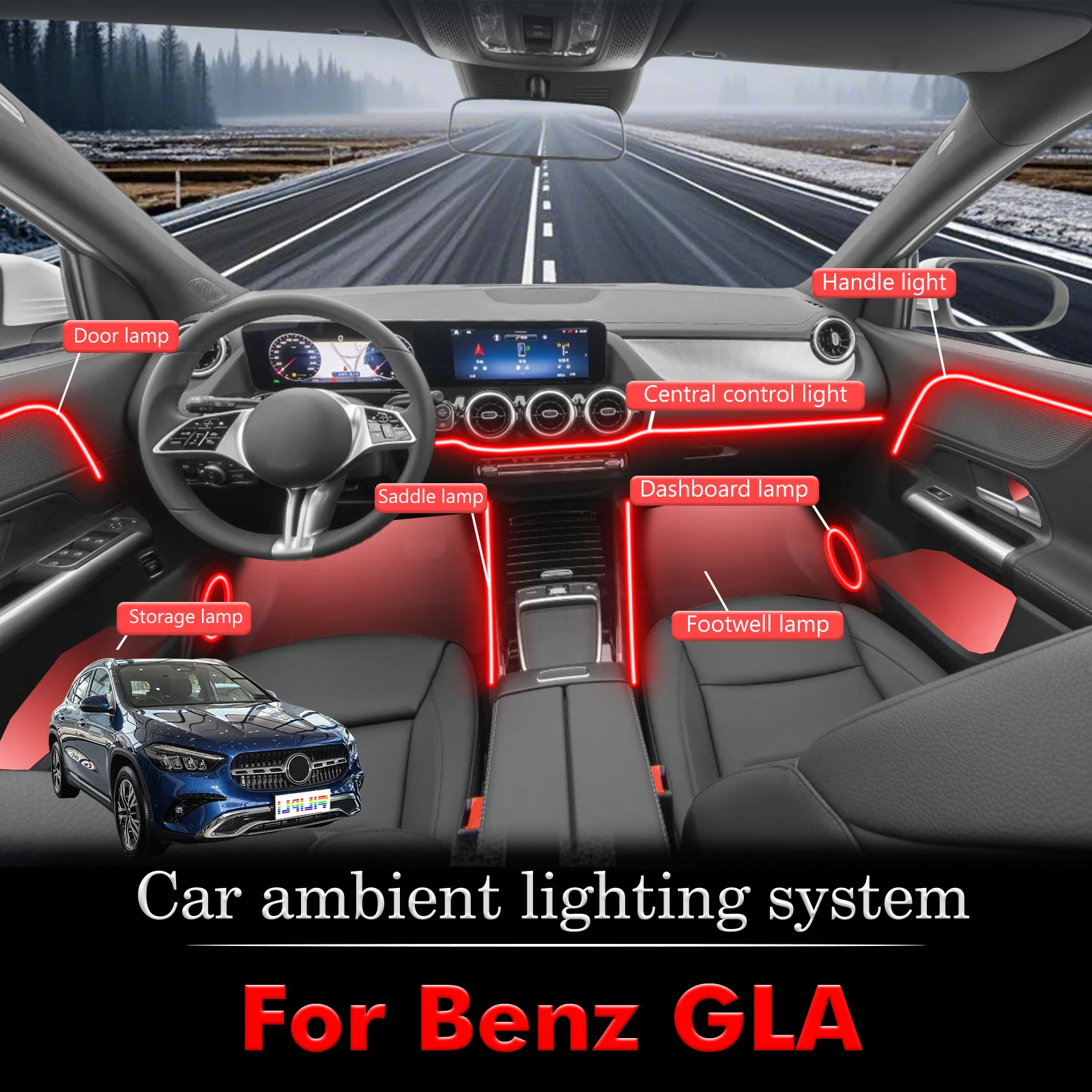 Для Benz GLA умный пульт дистанционного управления RGB 64 цвета светодиодный салон автомобиля окружающее освещение энергосберегающий эффективный комплект ламп
Для Benz GLA умный пульт дистанционного управления RGB 64 цвета светодиодный салон автомобиля окружающее освещение энергосберегающий эффективный комплект ламп