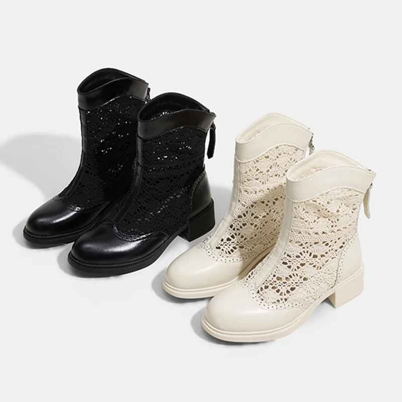 Women's Sandals and Boots Hairstyle Openwork Lace Breathable Short Ankle Boots Women Non-Slip Comfortable Summer Sandals frail
Women's Sandals and Boots Hairstyle Openwork Lace Breathable Short Ankle Boots Women Non-Slip Comfortable Summer Sandals frail