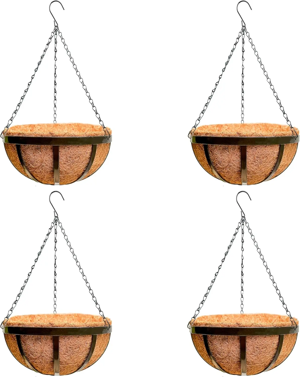 16 Inch Hanging Baskets for Plants 4 Pack Black Large Metal Planter with Coco Liner for Patio Garden Deck Porch Balcony Outdoor
16 Inch Hanging Baskets for Plants 4 Pack Black Large Metal Planter with Coco Liner for Patio Garden Deck Porch Balcony Outdoor