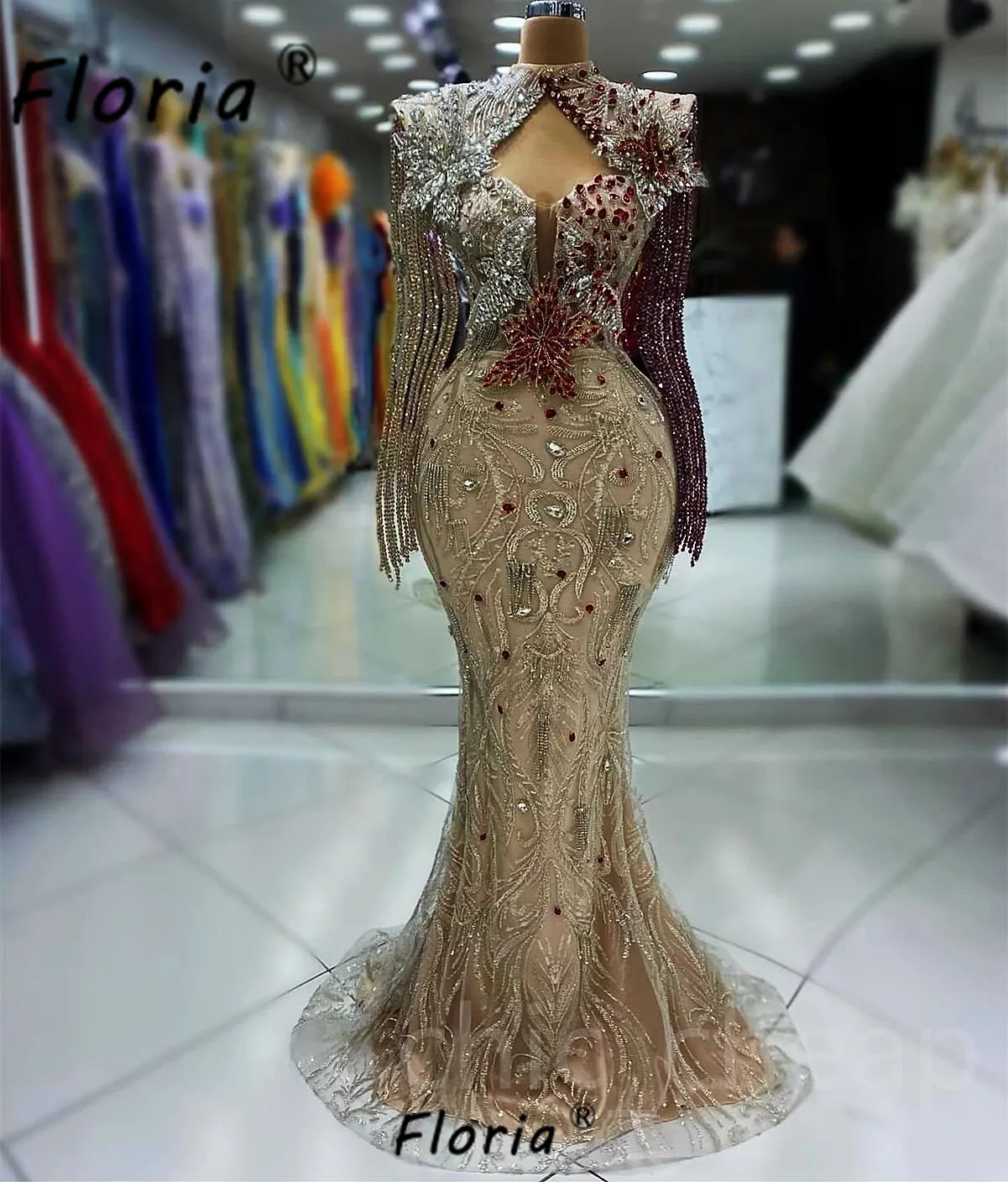 Elegant Beaded Mermaid Party Dress with Long Tassels Sparkly Crystal 3D Appliques Dubai Woman Formal Evening Dresses Robe Soiree
Elegant Beaded Mermaid Party Dress with Long Tassels Sparkly Crystal 3D Appliques Dubai Woman Formal Evening Dresses Robe Soiree