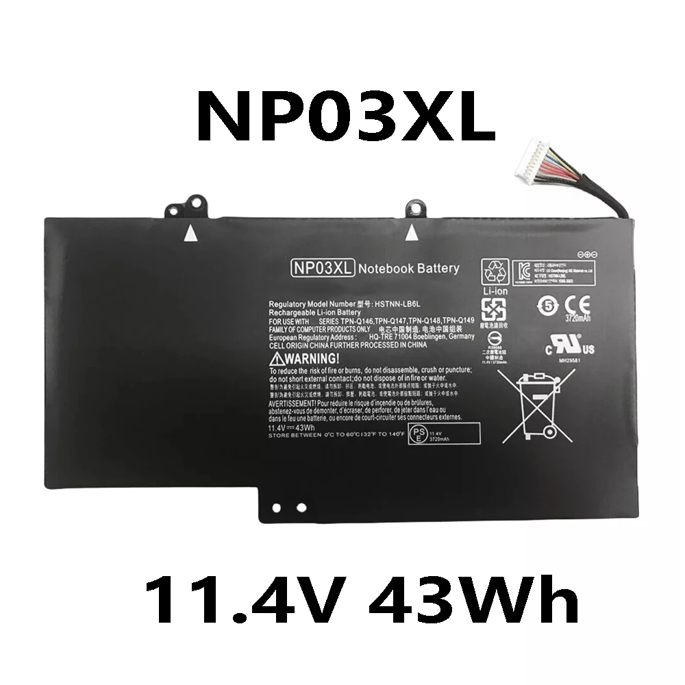 NP03XL 11.4V 43Wh Laptop Battery For HP Pavilion X360 13-a010dx Envy X360 15-U010DX HSTNN-LB6L G6T84UA HSTNN-UB6L series
NP03XL 11.4V 43Wh Laptop Battery For HP Pavilion X360 13-a010dx Envy X360 15-U010DX HSTNN-LB6L G6T84UA HSTNN-UB6L series