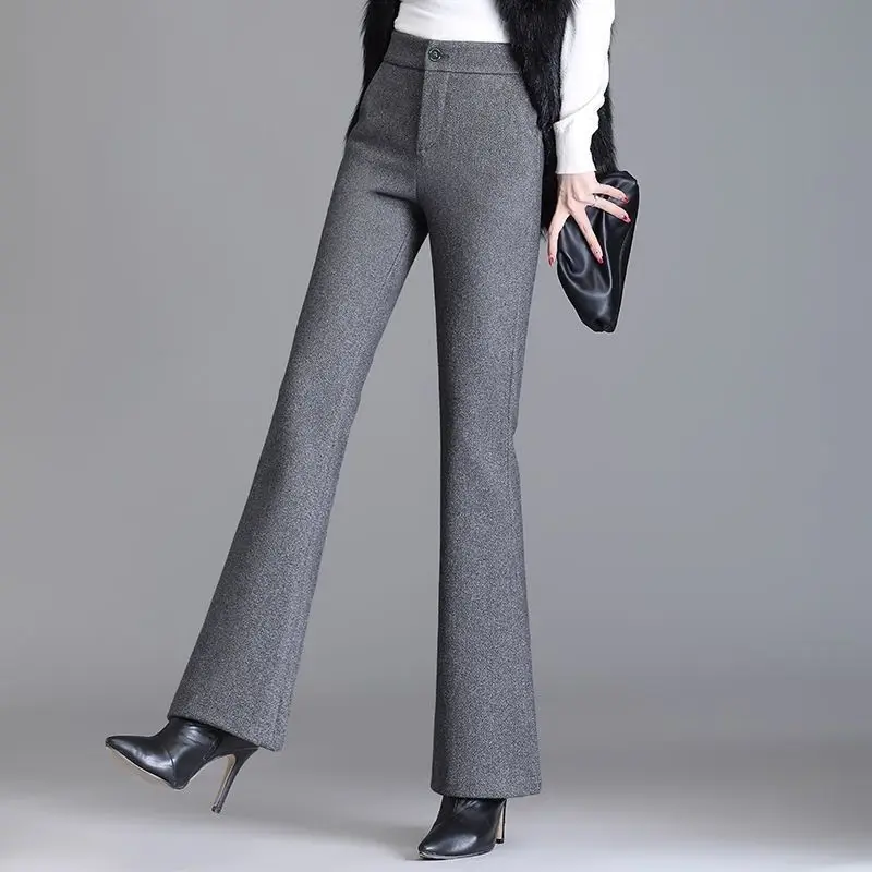 Autumn and Winter New Style Elastic Waist Boot-cut Pants High Waist Slim Straight Pants Fashion Women's Elastic Casual Pants
Autumn and Winter New Style Elastic Waist Boot-cut Pants High Waist Slim Straight Pants Fashion Women's Elastic Casual Pants