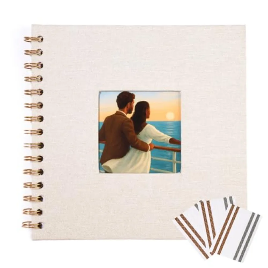 Linen Scrapbook with Photo, x Hardcover Album, White + Corner Stickers, DIY Memory Book for Weddg, Baby, Travel
Linen Scrapbook with Photo, x Hardcover Album, White + Corner Stickers, DIY Memory Book for Weddg, Baby, Travel