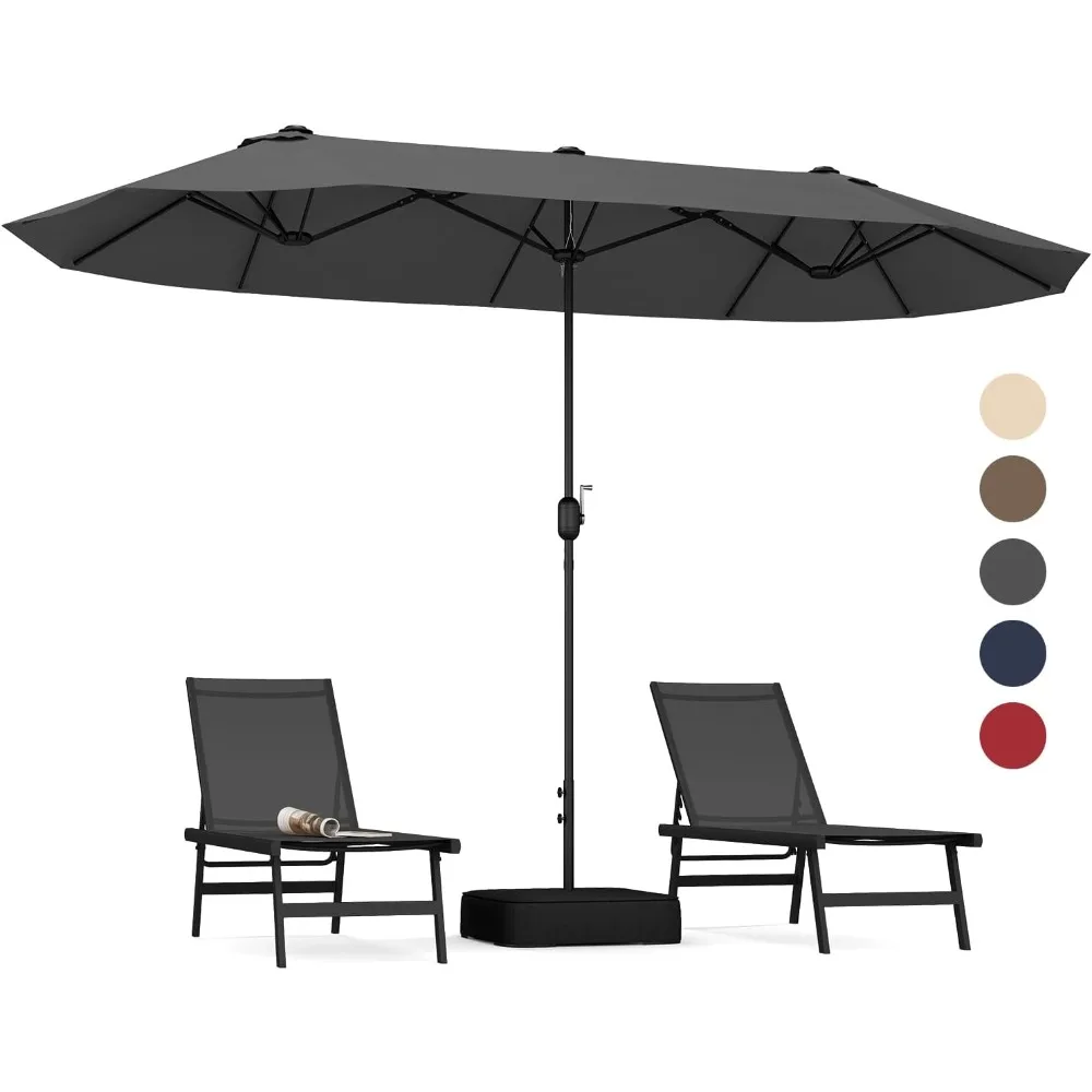 3FT Double-sided Patio Umbrella, Extra Large Twin Table Umbrella with Crank Handle, Umbrella Base, Safety Lock, Air Vent
3FT Double-sided Patio Umbrella, Extra Large Twin Table Umbrella with Crank Handle, Umbrella Base, Safety Lock, Air Vent