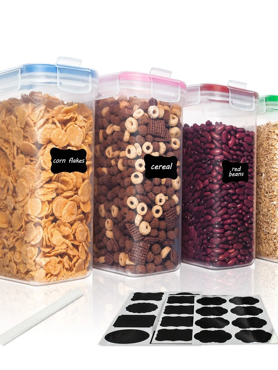 Набор из 4 герметичных контейнеров для хранения круп с этикетками, пластиковые емкости для кухни, пищевой пластик, пыленепроницаемые, портативные кухонные принадлежности
Набор из 4 герметичных контейнеров для хранения круп с этикетками, пластиковые емкости для кухни, пищевой пластик, пыленепроницаемые, портативные кухонные принадлежности