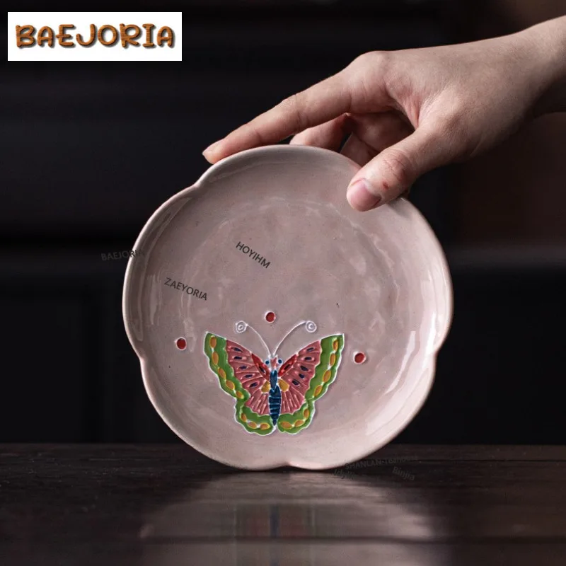 Hand-painted Butterfly Flower-shaped Pot Bearing Holder Gaiwan Heat Insulation Pad Dry Brew Table Tea Tray Coasters Decoration
Hand-painted Butterfly Flower-shaped Pot Bearing Holder Gaiwan Heat Insulation Pad Dry Brew Table Tea Tray Coasters Decoration
