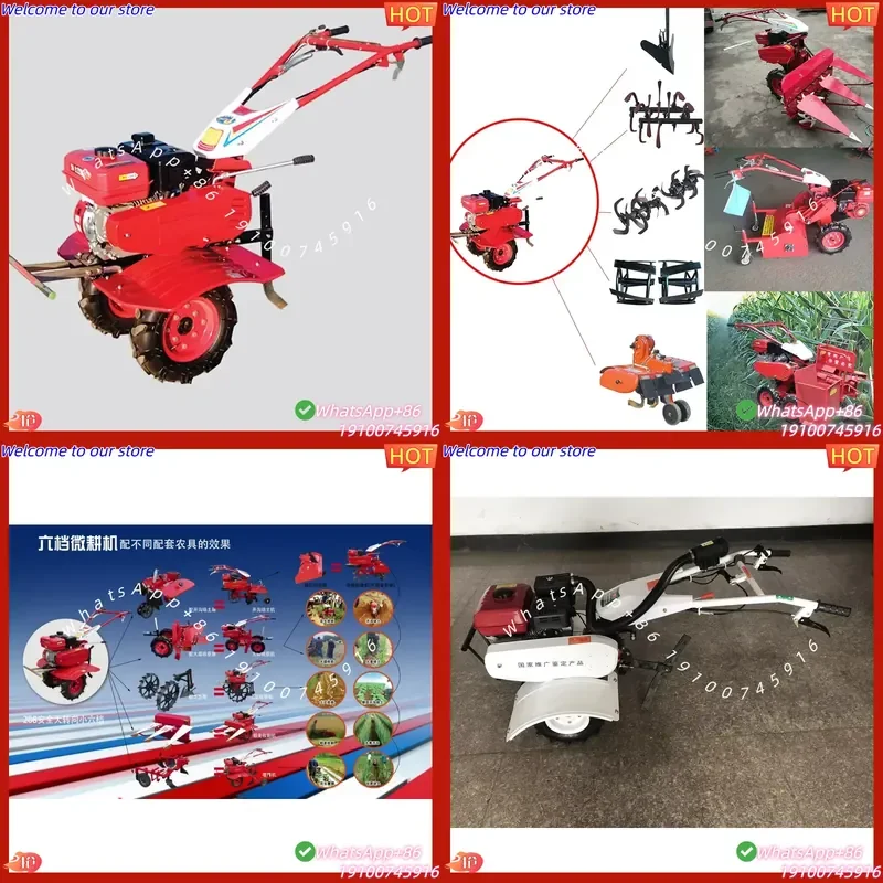 2026 Wheat Cutting Machine Mini Tiller Garden Small Tractor Rotary Hoe 170f Deep Rotary Blade