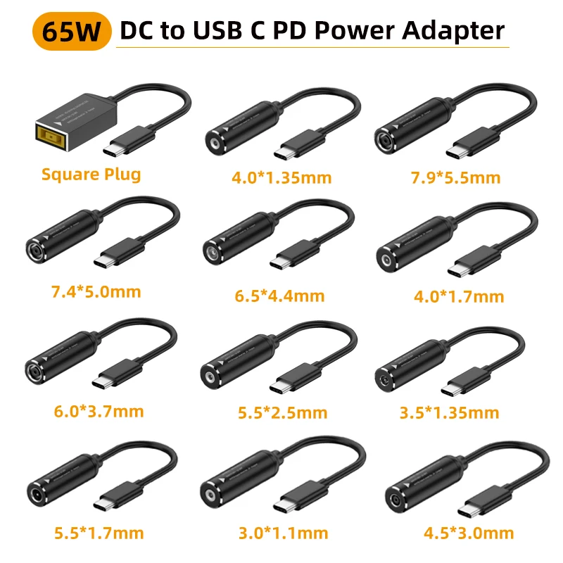 65W DC to USB C PD Adapter 5.5X2.5 4.5X3.0 Laptop Charger to Type C Converter Fast Charging Cable for Huawei Lenovo Xiaomi
65W DC to USB C PD Adapter 5.5X2.5 4.5X3.0 Laptop Charger to Type C Converter Fast Charging Cable for Huawei Lenovo Xiaomi