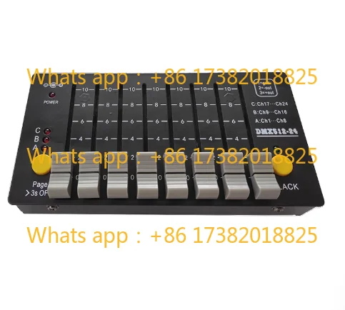 DMX512 decoder controller,8 way 24 channels mini DMX512 light console, with rechargeable battery
DMX512 decoder controller,8 way 24 channels mini DMX512 light console, with rechargeable battery