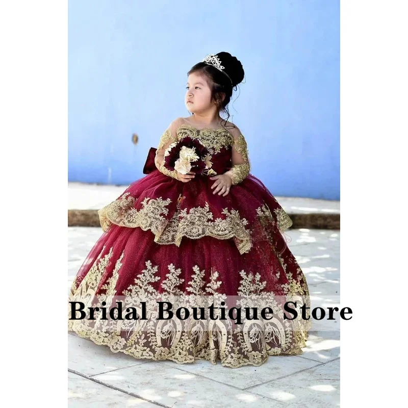 Burgundy Flower Girl Dresses for Wedding Gold Applique Girls Pageant Dress 7-16 Floor Length Gala Dress for Kids Customized
Burgundy Flower Girl Dresses for Wedding Gold Applique Girls Pageant Dress 7-16 Floor Length Gala Dress for Kids Customized