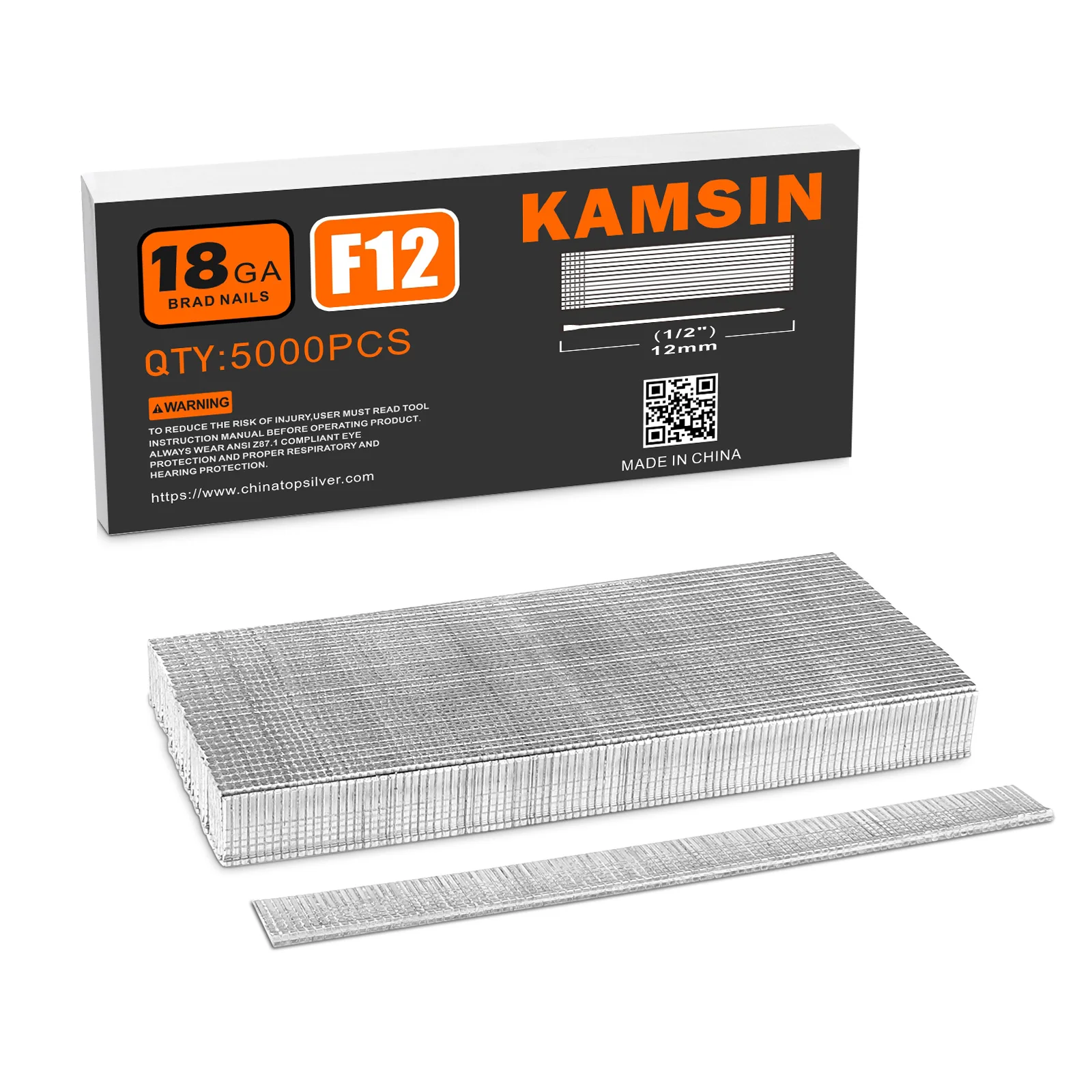 KAMSIN F12 Brad Nails, 18 Gauge Galvanized Brad Nails, 1/2-inch(12mm) Length Finish Nails (5,000 PCS per Box) For Brad Nailer
KAMSIN F12 Brad Nails, 18 Gauge Galvanized Brad Nails, 1/2-inch(12mm) Length Finish Nails (5,000 PCS per Box) For Brad Nailer