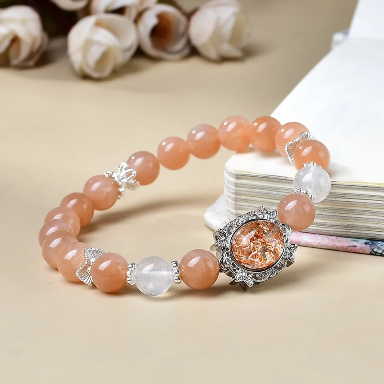 Sunstone Milk White Crystal Ghost Bracelet Ladies Light Luxury Fashion Lucky Bracelet, Gift
Sunstone Milk White Crystal Ghost Bracelet Ladies Light Luxury Fashion Lucky Bracelet, Gift