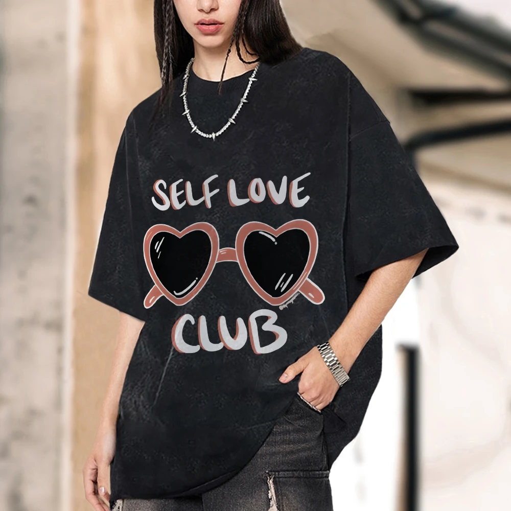 Y2k T-Shirt Self Love Club Slogan Print T-Shirt Washed Cotton Casual Graphic Wear Trendy Positivity Design Bold Vibe Clothes
Y2k T-Shirt Self Love Club Slogan Print T-Shirt Washed Cotton Casual Graphic Wear Trendy Positivity Design Bold Vibe Clothes