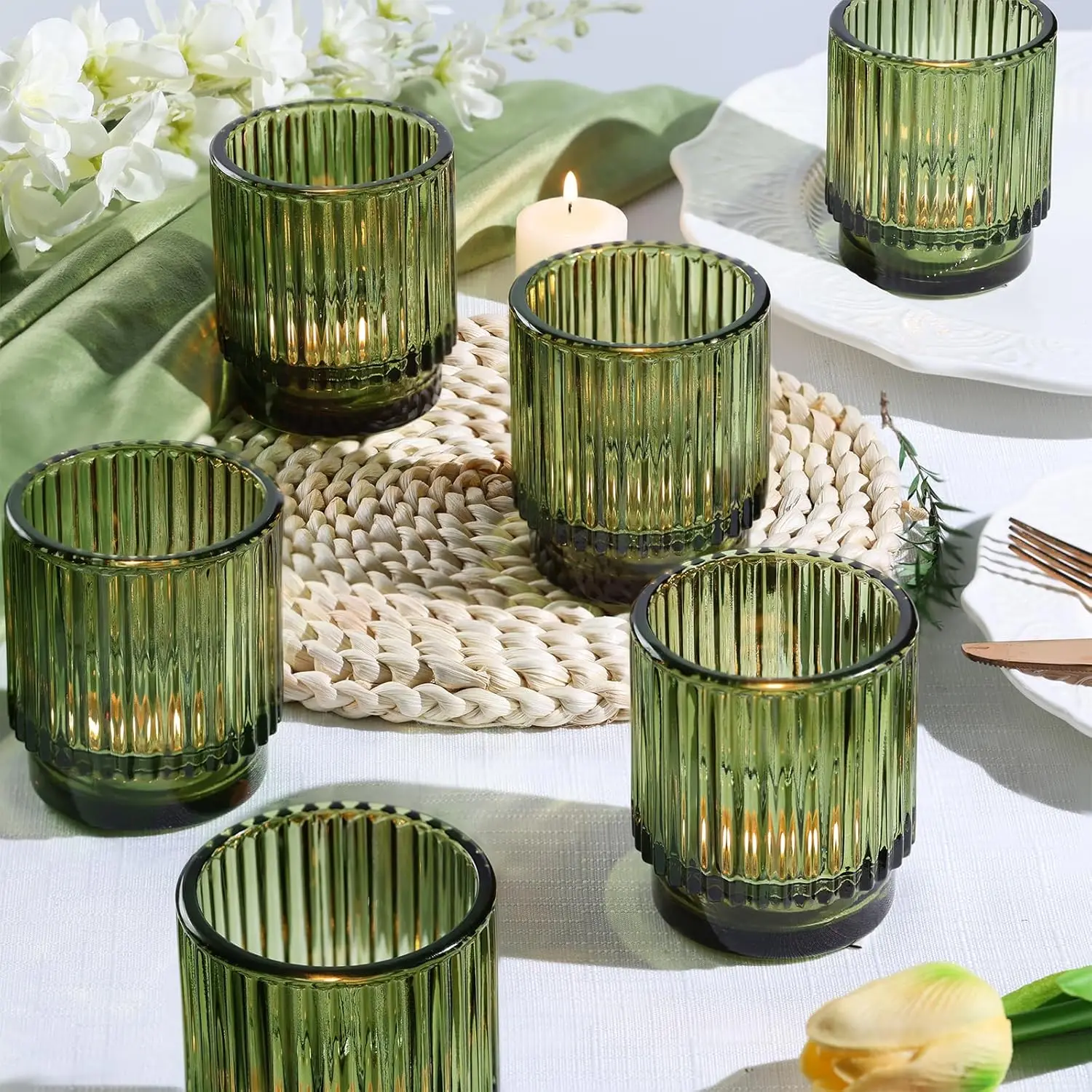 8pcs Green Votive Candle Holders for Wedding Centerpieces, Glass Tea Light Candle Holder Decor
8pcs Green Votive Candle Holders for Wedding Centerpieces, Glass Tea Light Candle Holder Decor