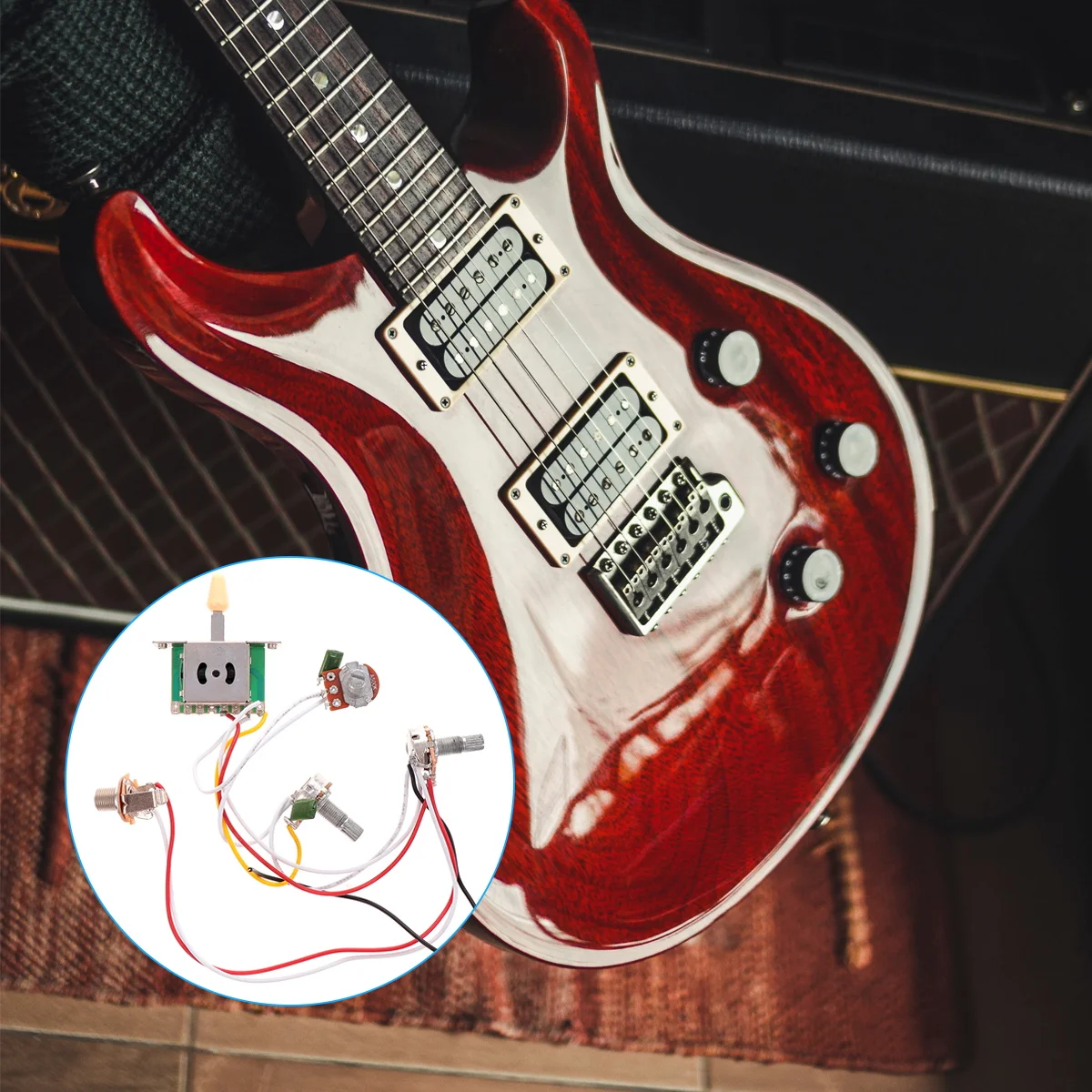 Electric Guitar Switch Socket Cable Wiring Circuit Electronic Premium Bass Pickup Supplies Kit Board
Electric Guitar Switch Socket Cable Wiring Circuit Electronic Premium Bass Pickup Supplies Kit Board