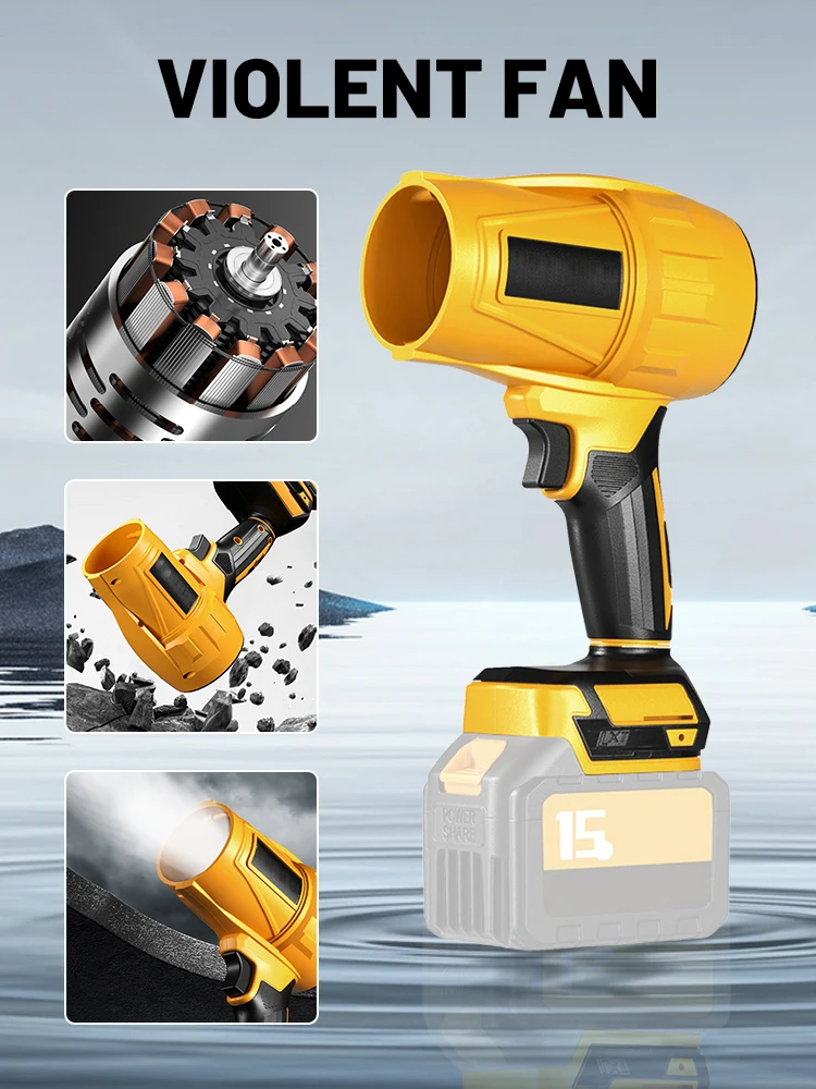 1000W High Power Brushless Cordless Electric Turbo Jet Fan 900g Dust Air Blower Gun Snow Removal Tool for Makita 21V Battery
1000W High Power Brushless Cordless Electric Turbo Jet Fan 900g Dust Air Blower Gun Snow Removal Tool for Makita 21V Battery