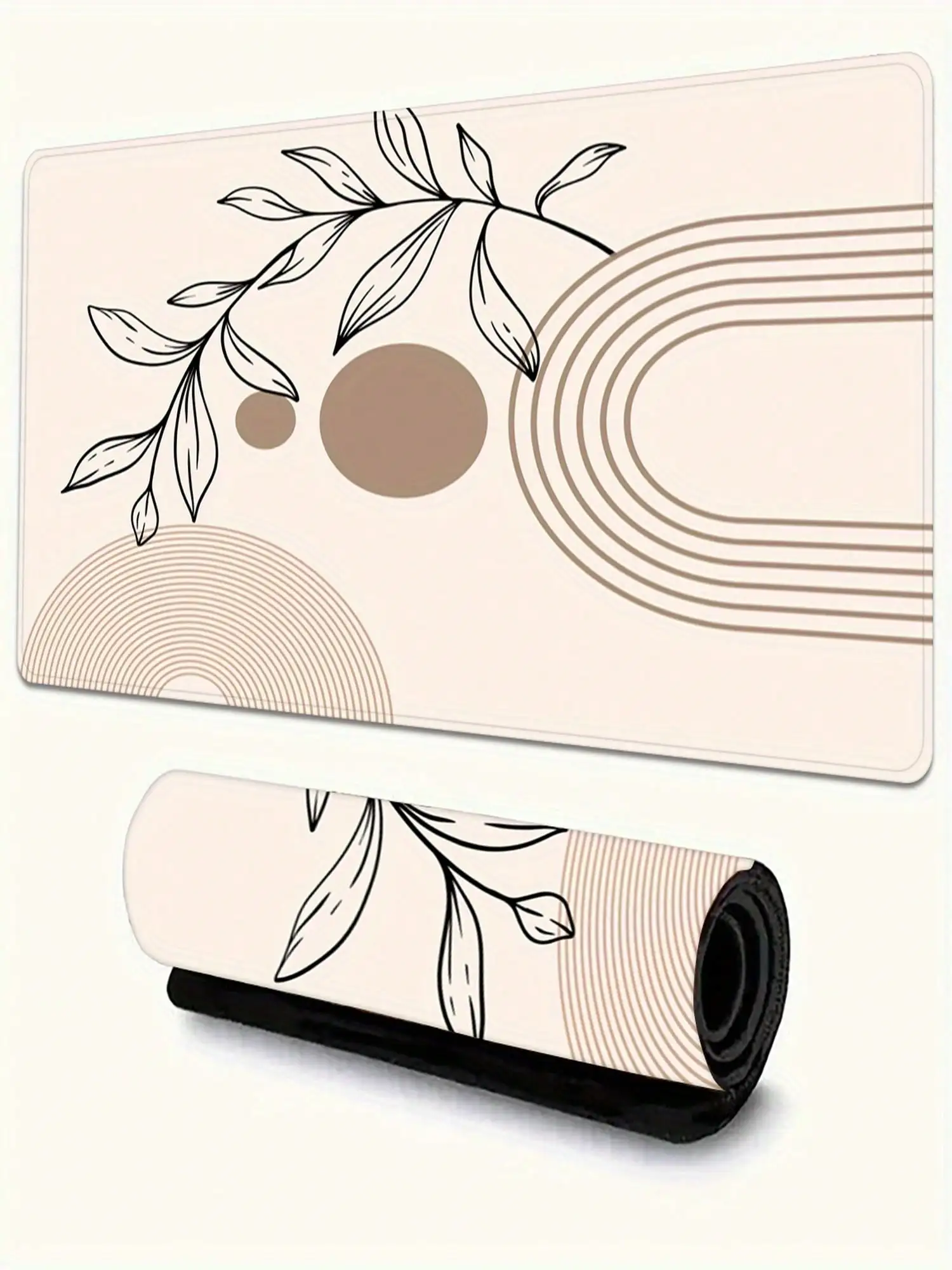 One Scandinavian Minimalist Desk Mat With Leaf And Circle Pattern, Beige And Brown Soft Surface Protector, Non-Slip Keyboard And Mouse Pad Suitable For Home Office, Gaming, And Workspaces. Modern Aesthetic Office Accessory, Oversized Desk Mat, Ergonomic O
One Scandinavian Minimalist Desk Mat With Leaf And Circle Pattern, Beige And Brown Soft Surface Protector, Non-Slip Keyboard And Mouse Pad Suitable For Home Office, Gaming, And Workspaces. Modern Aesthetic Office Accessory, Oversized Desk Mat, Ergonomic O