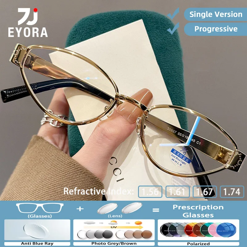 EYORA Trendy Titanium Small Frame Reading Glasses Women Myopia and Hyperopia Anti Blue Light Progressive Photochromic Glasses
EYORA Trendy Titanium Small Frame Reading Glasses Women Myopia and Hyperopia Anti Blue Light Progressive Photochromic Glasses