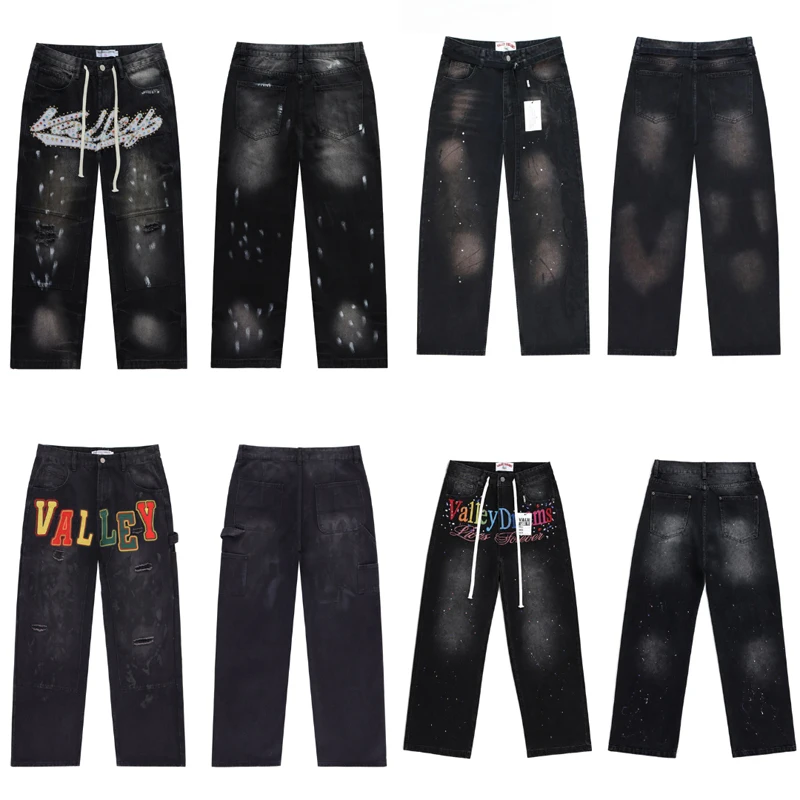 Vintage Washed Series Vale Jeans Streetwear Men's High Quality Denim Trousers Embroidery Pattern Rhinestone Straight Pants
Vintage Washed Series Vale Jeans Streetwear Men's High Quality Denim Trousers Embroidery Pattern Rhinestone Straight Pants