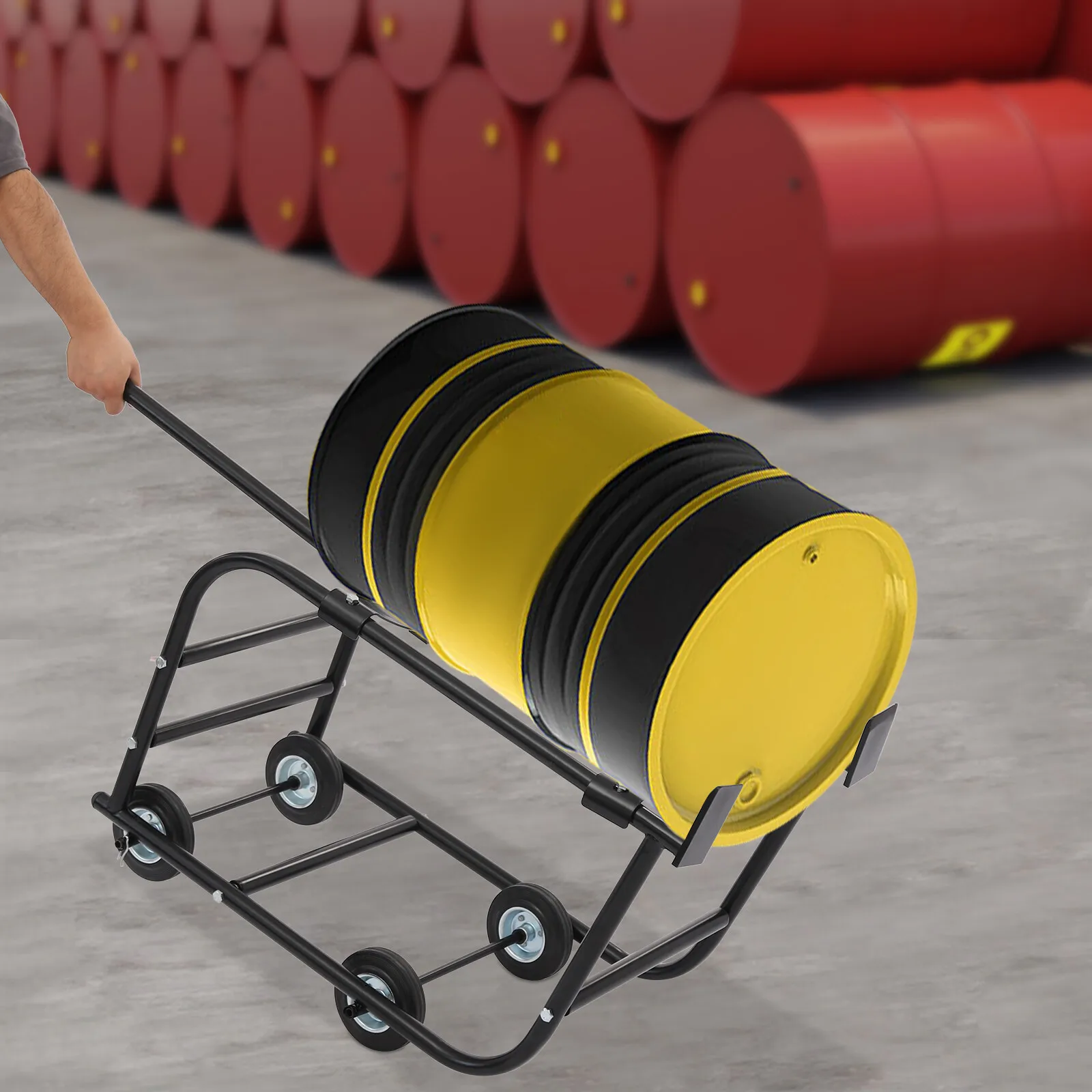 Oil Drum Truck Cradle 55 Gallon 600 Pounds Capacity, Movable Transport Goods Stand for Workshops, Factories, Garages
Oil Drum Truck Cradle 55 Gallon 600 Pounds Capacity, Movable Transport Goods Stand for Workshops, Factories, Garages
