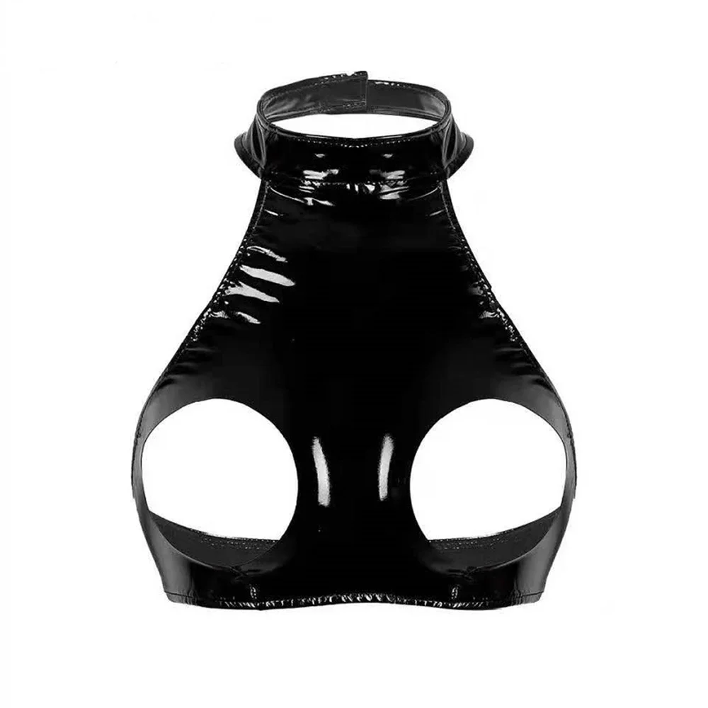 Womens PVC Hollow Out Cupless Bra Top Erotic Cut-Out Sexy Lingerie Wetlook Female Patent Leather Wireless Bralette Clubwear
Womens PVC Hollow Out Cupless Bra Top Erotic Cut-Out Sexy Lingerie Wetlook Female Patent Leather Wireless Bralette Clubwear