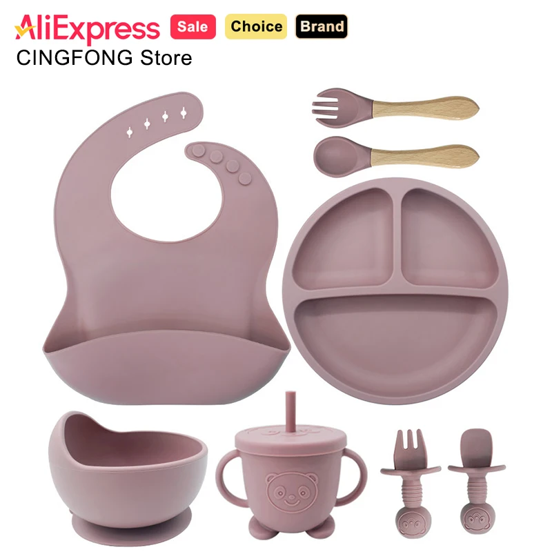 8Pcs Silicone Baby Feeding Set Toddler Weaning Kit with Bib, Divided Plate, Suction Bowl Sippy Cup & Dual Utensils for 6+ Months
8Pcs Silicone Baby Feeding Set Toddler Weaning Kit with Bib, Divided Plate, Suction Bowl Sippy Cup & Dual Utensils for 6+ Months