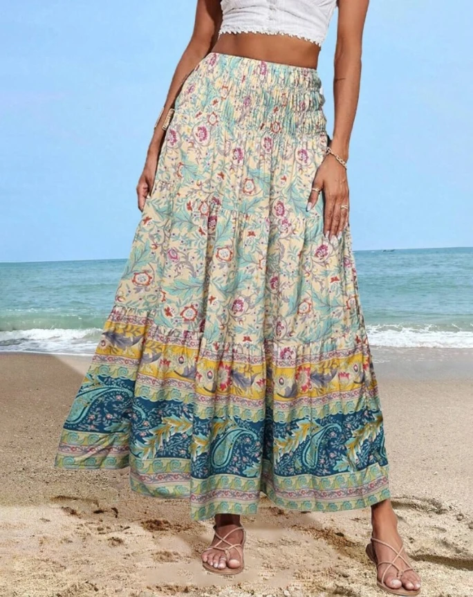 Women's Clothing Trend 2025 Summer Bohemian Long Pleated Skirts Flowy High Waist A Line Maxi Skirts for Women
Women's Clothing Trend 2025 Summer Bohemian Long Pleated Skirts Flowy High Waist A Line Maxi Skirts for Women