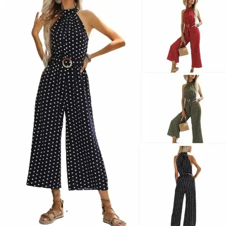 Женский комбинезон с принтом в горошек, украшенный стразами, с завышенной талией, длинные брюки, тонкий, летний, модный, для повседневной носки
Женский комбинезон с принтом в горошек, украшенный стразами, с завышенной талией, длинные брюки, тонкий, летний, модный, для повседневной носки