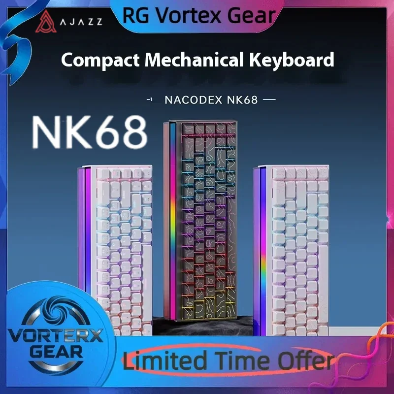 Vortex Gear AJAZZ Nk68 Черный рыцарь Магнитная ось Механическая красочная клавиатура Проводная офисная киберспортивная игровая клавиатура
Vortex Gear AJAZZ Nk68 Черный рыцарь Магнитная ось Механическая красочная клавиатура Проводная офисная киберспортивная игровая клавиатура