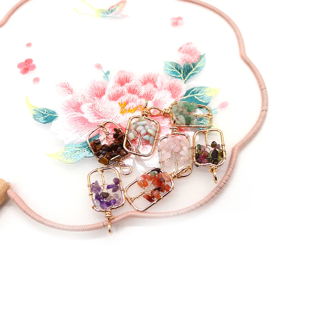 Natural Stone Irregular Gravel Shape Handmade Wire-Wrapped Square Hollow Single-Hole Pendant DIY Materials Accessories Necklaces
Natural Stone Irregular Gravel Shape Handmade Wire-Wrapped Square Hollow Single-Hole Pendant DIY Materials Accessories Necklaces