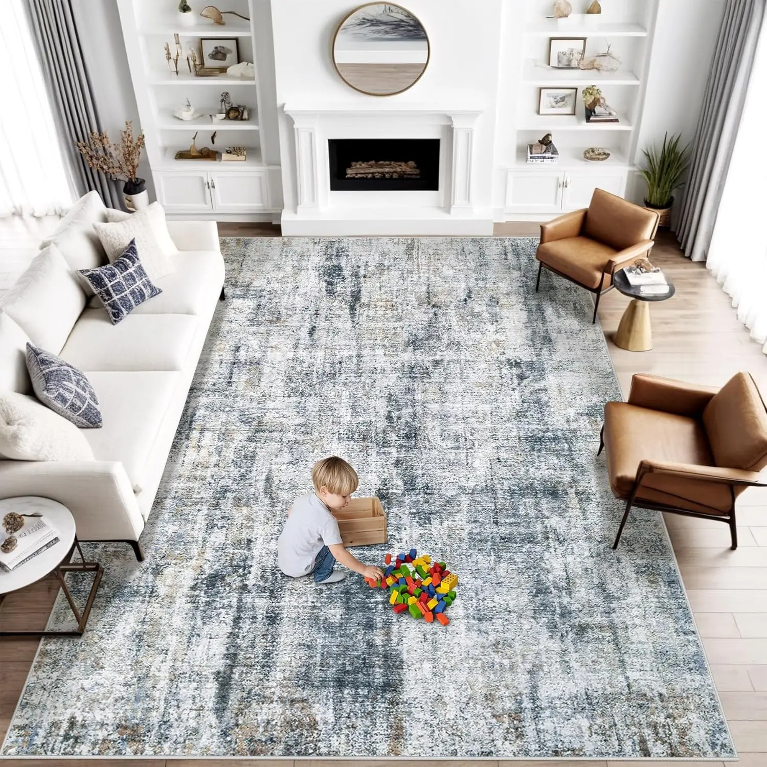 8x10 Washable Abstract Area Rug, Non Slip Low Pile Carpet for Living Room, Bedroom, Dining Room, Multi Blue
8x10 Washable Abstract Area Rug, Non Slip Low Pile Carpet for Living Room, Bedroom, Dining Room, Multi Blue