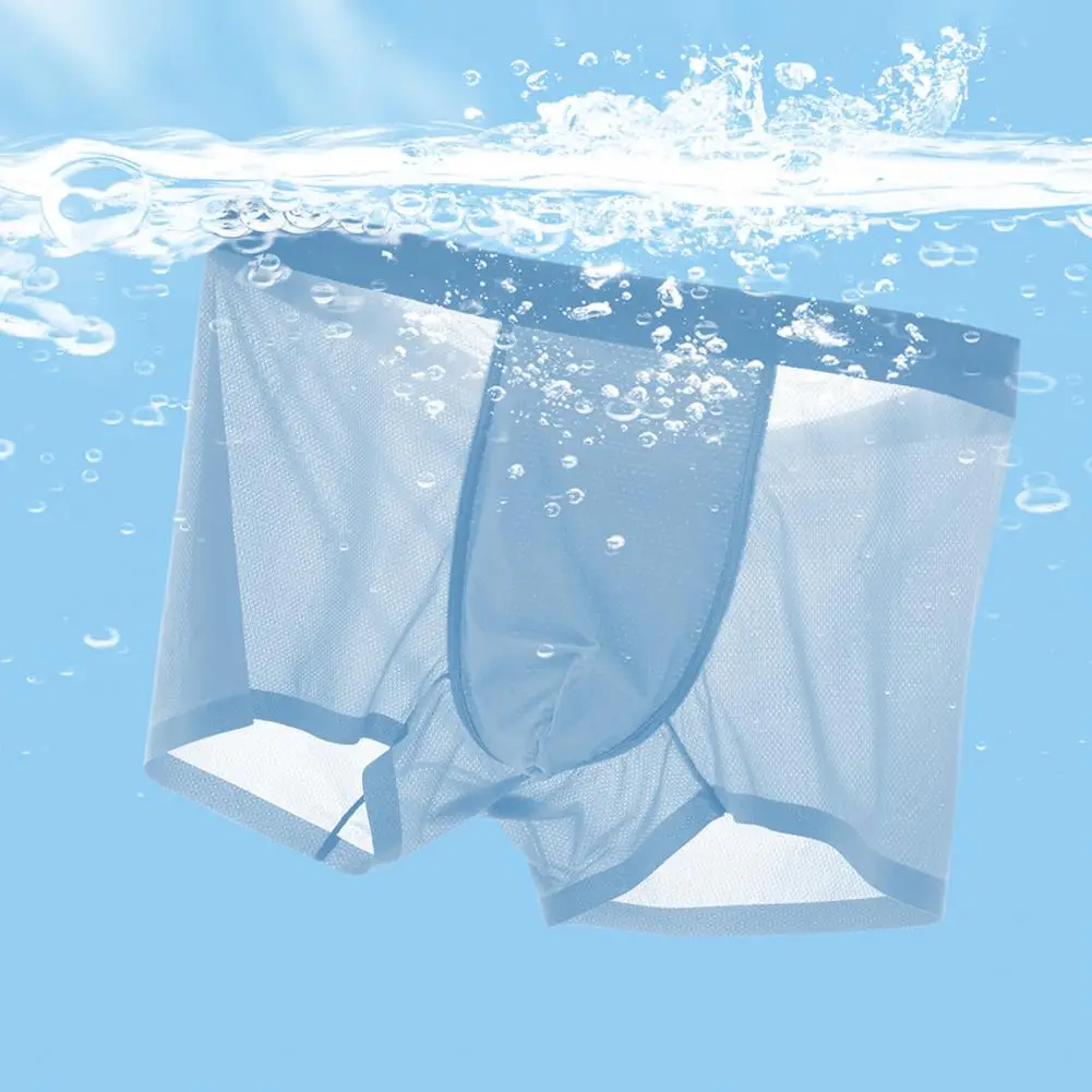 Soft Comfortable Men Underwear Men's Mid-rise Breathable Mesh Boxer with Elastic Waistband Solid Color Ice Silk for Summer
Soft Comfortable Men Underwear Men's Mid-rise Breathable Mesh Boxer with Elastic Waistband Solid Color Ice Silk for Summer