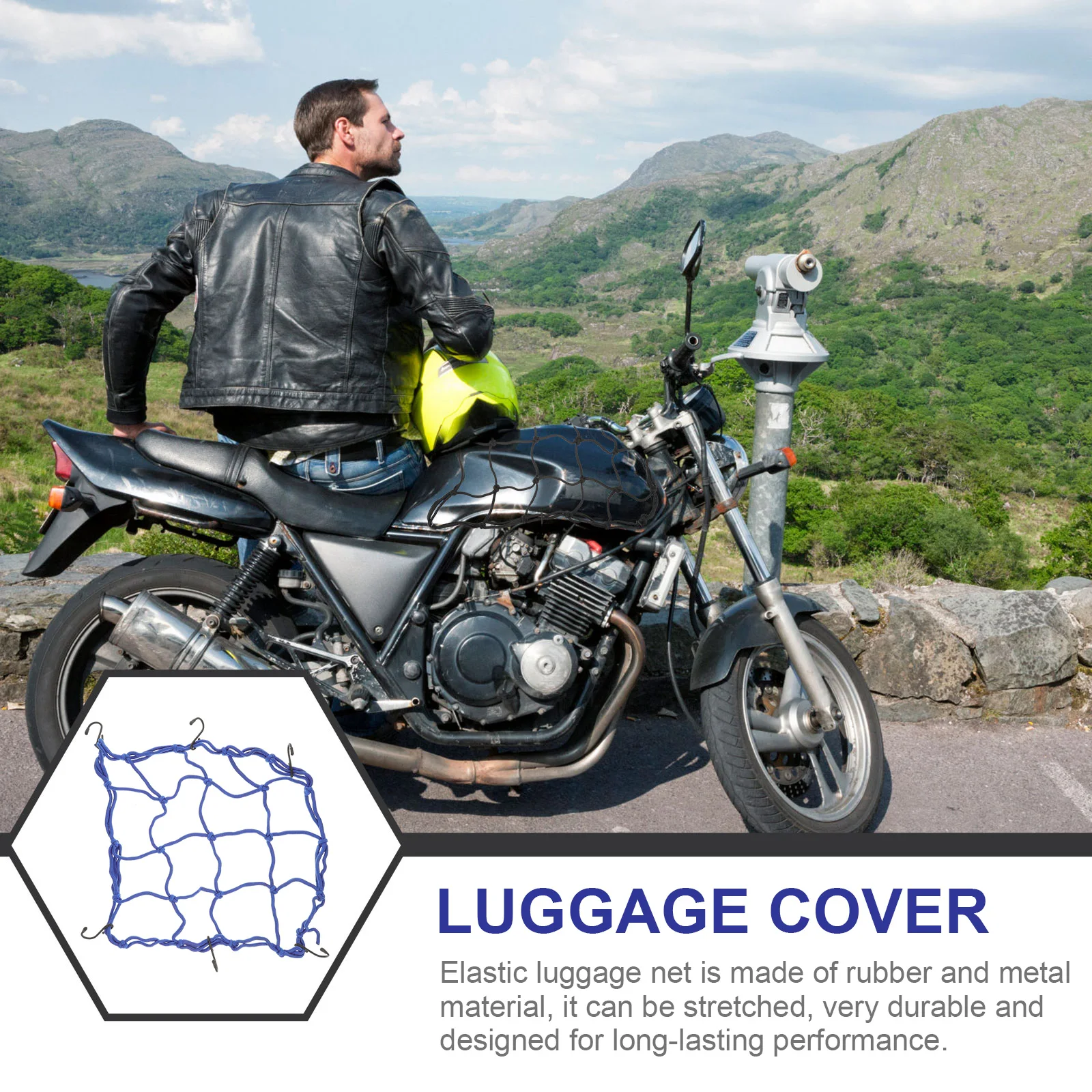 Motorcycle Bungee Net Bicycle Mesh Accessories Rear Frame Cover Motorcycles Blue
Motorcycle Bungee Net Bicycle Mesh Accessories Rear Frame Cover Motorcycles Blue