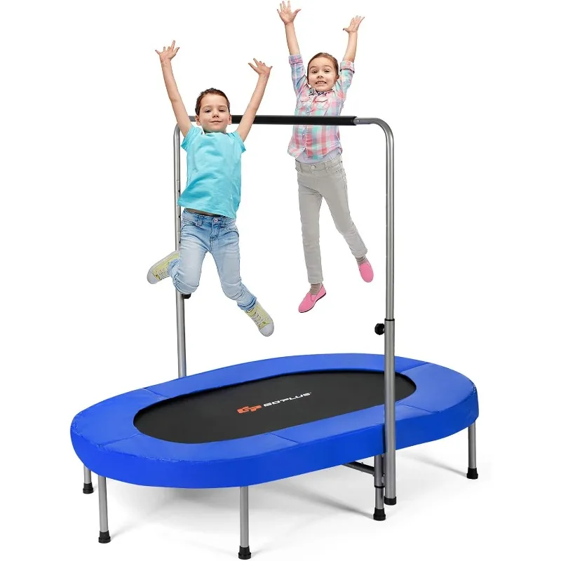Goplus Foldable Trampoline, Double Mini Kids Trampoline Rebounder with Adjustable Central Handrail & Safety Pad, Max Load 330lbs
Goplus Foldable Trampoline, Double Mini Kids Trampoline Rebounder with Adjustable Central Handrail & Safety Pad, Max Load 330lbs