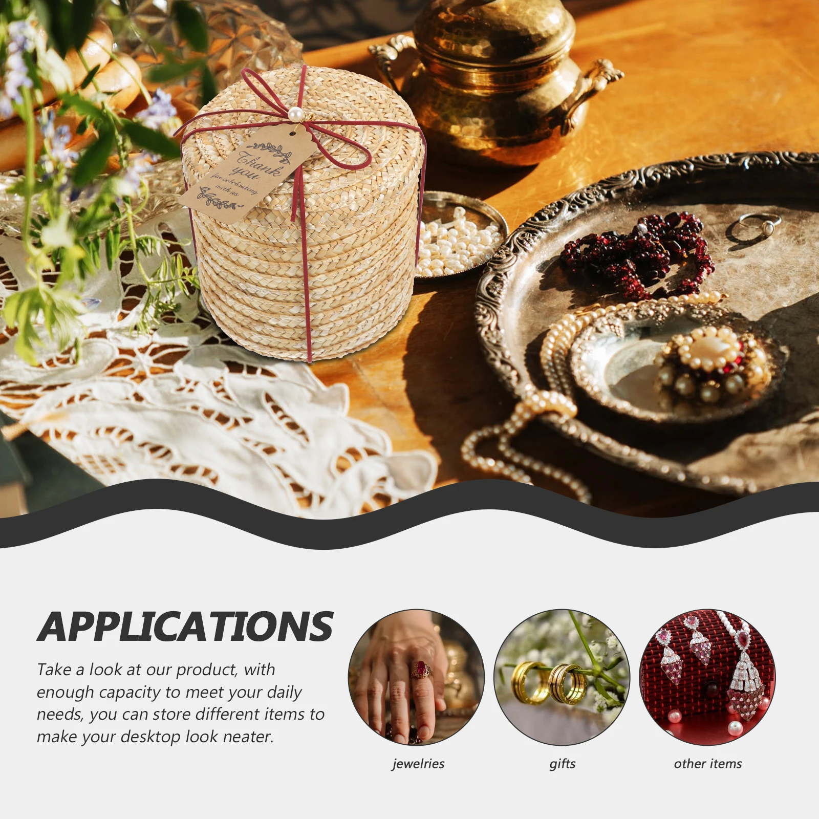 Round Wicker Storage Box With Lid Handmade Gift Packaging Basket For Home Office Desktop Organizing Festival Decorative
Round Wicker Storage Box With Lid Handmade Gift Packaging Basket For Home Office Desktop Organizing Festival Decorative