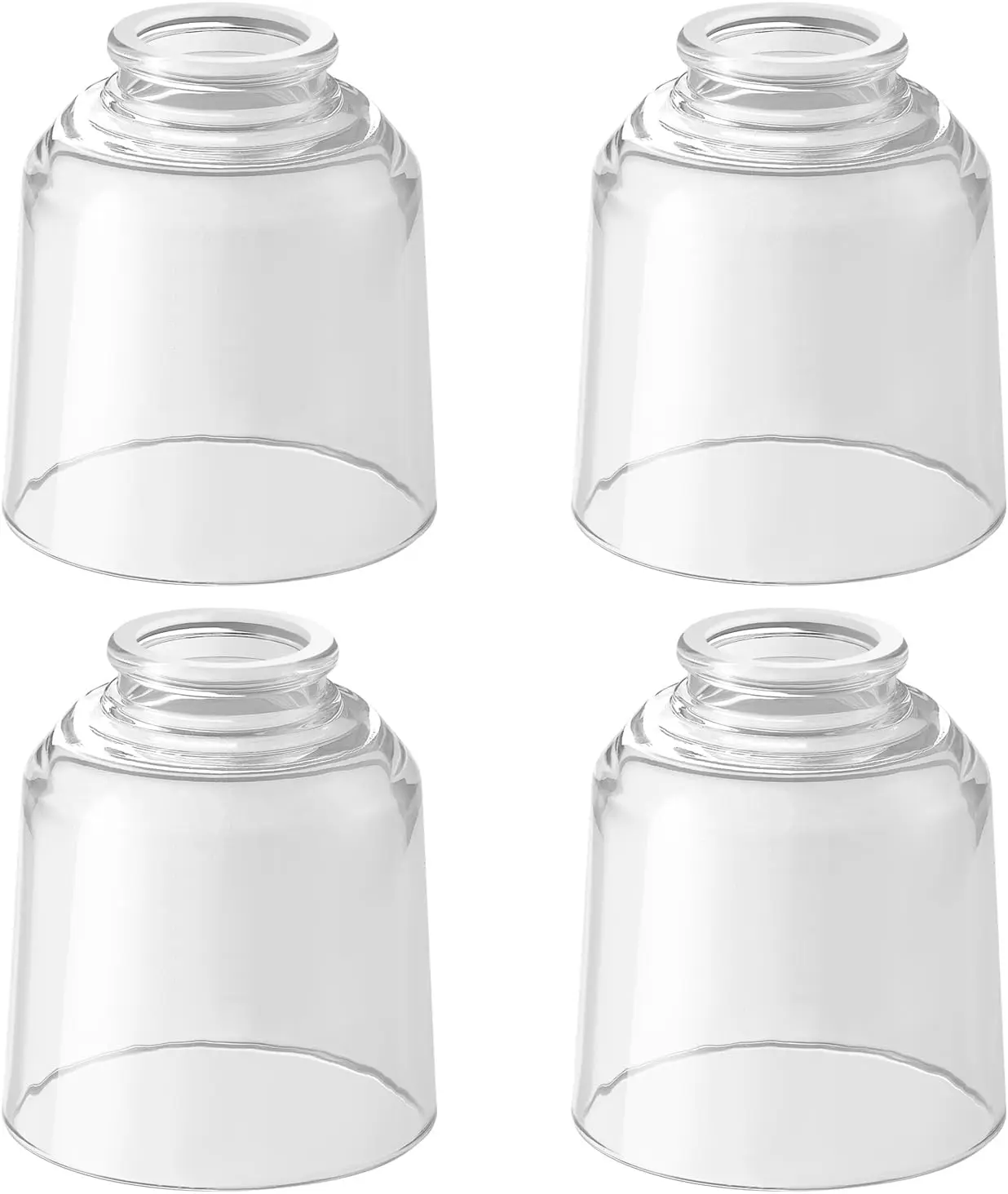 Modern Clear Glass Lampshade 4 Pack,2-1/8" Fitter, 4-5/8" Diameter ,4-1/2" Height, Replacement Lampshades For Ceiling
Modern Clear Glass Lampshade 4 Pack,2-1/8" Fitter, 4-5/8" Diameter ,4-1/2" Height, Replacement Lampshades For Ceiling
