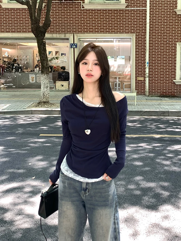 Adan Long Sve Lace Trim Slim Fit Women's T-irt Korean Sle Casual Cotton Blend Faionable Office Wear Autumn Top
Adan Long Sve Lace Trim Slim Fit Women's T-irt Korean Sle Casual Cotton Blend Faionable Office Wear Autumn Top