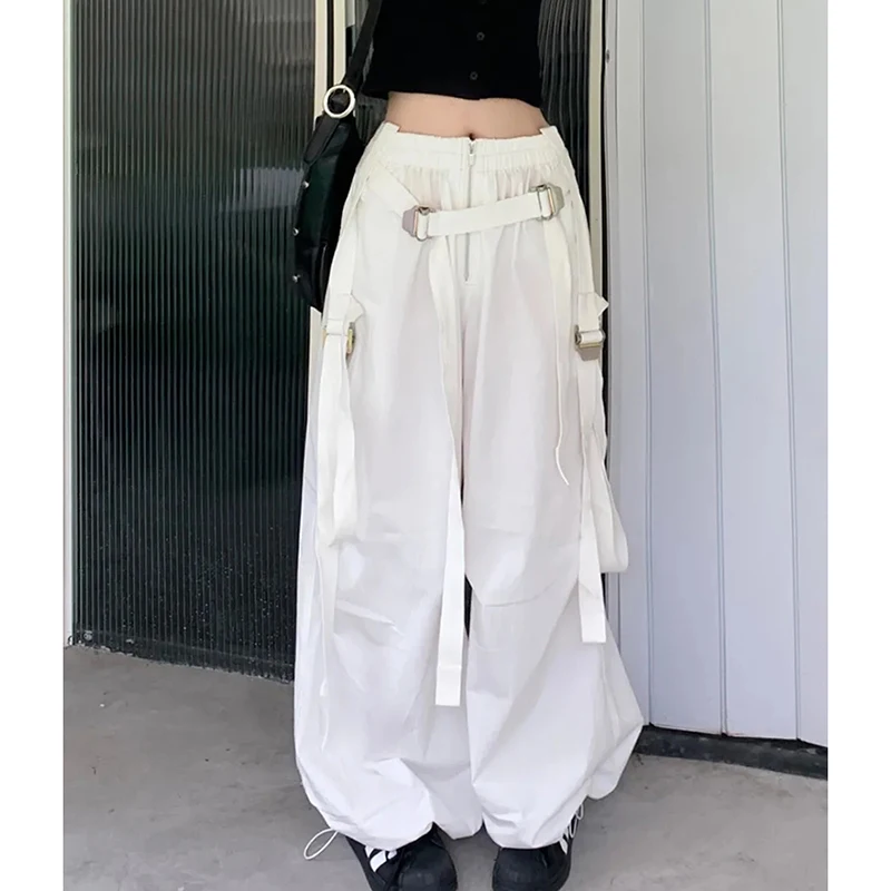 American White Cargo Pants Women Drawstring Loose Lazy Wide Leg Trousers Street High Waisted Casual Harajuku Y2K Sweatpants
American White Cargo Pants Women Drawstring Loose Lazy Wide Leg Trousers Street High Waisted Casual Harajuku Y2K Sweatpants