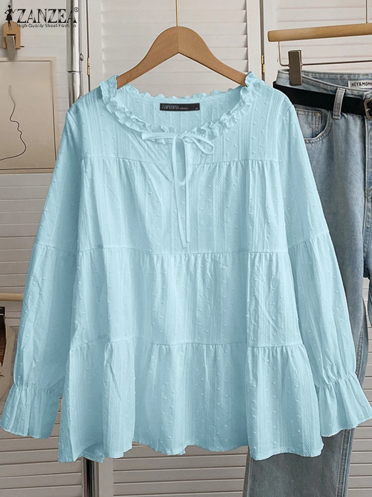 ZANZEA Sweety Solid Blouse Fashion Long Sleeve Lace Hem Tops Vintage Pleating Stitching Tunics Casual Loose 2025 Women Chemises
ZANZEA Sweety Solid Blouse Fashion Long Sleeve Lace Hem Tops Vintage Pleating Stitching Tunics Casual Loose 2025 Women Chemises